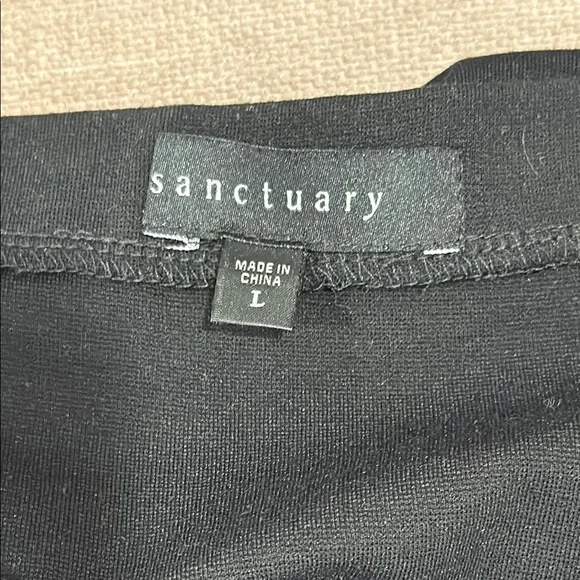 NWT Sanctuary Black Pencil Skirt Large Stretch Elastic Waist Knee Length - Picture 3 of 8